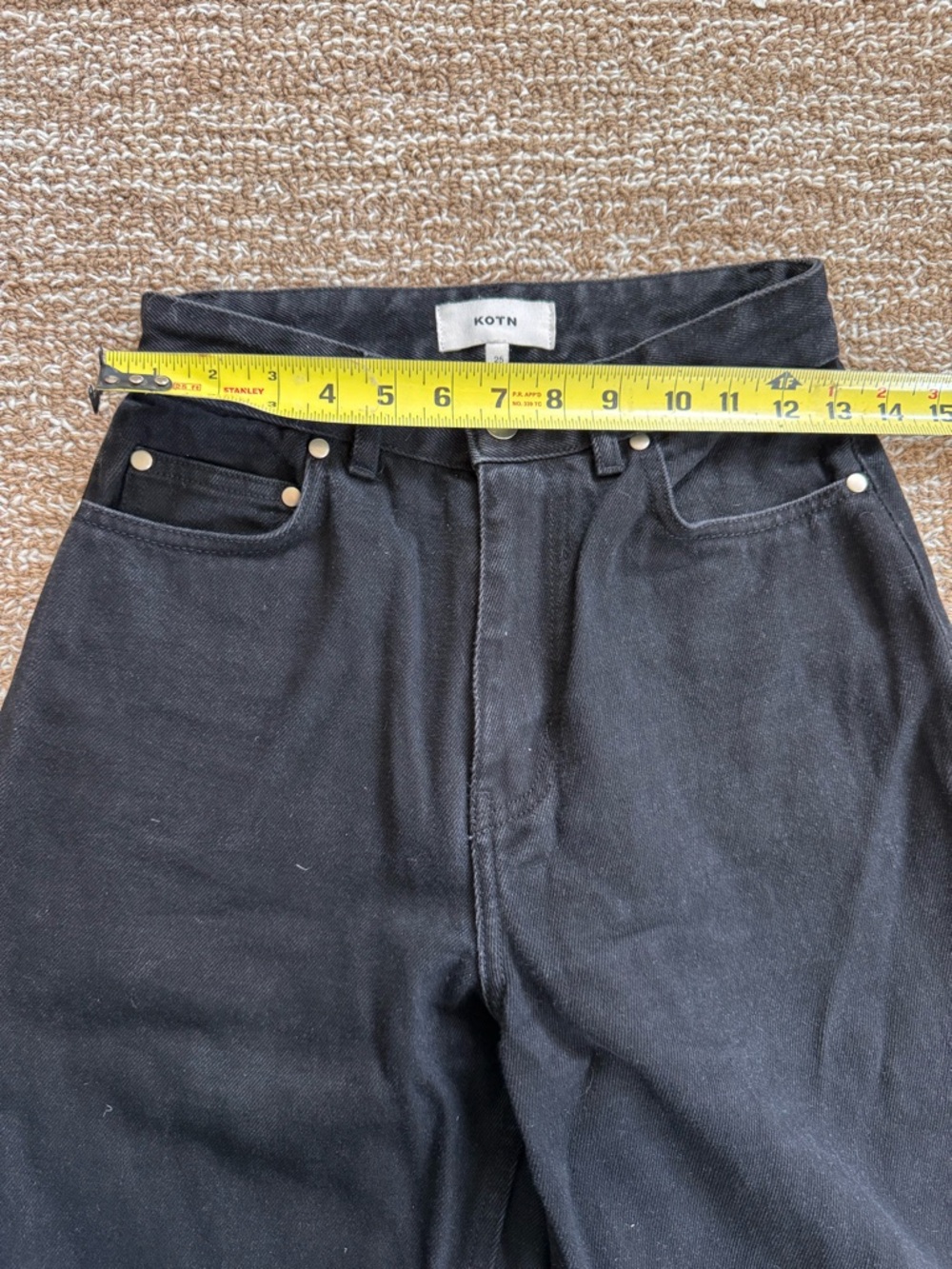 KOTN Black High-Rise Straight Jeans